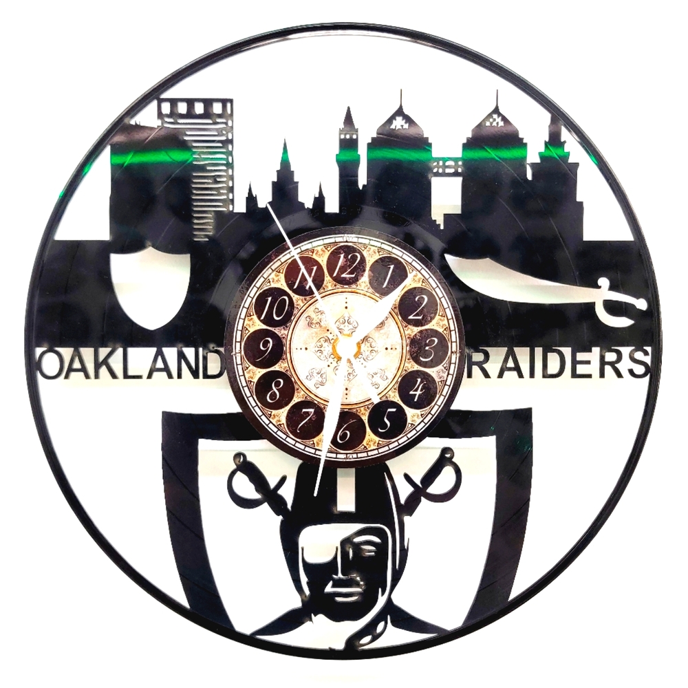 OAKLAND RAIDERS  vinyl record clock         clocks